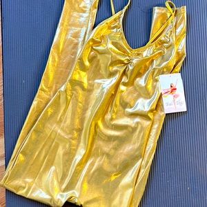 Bal Togs Gold Dance Unitard Sz L